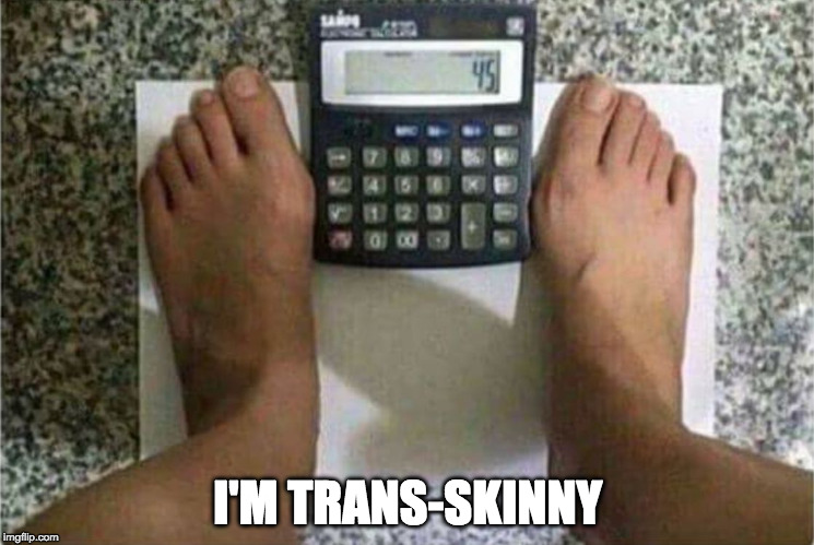 Still think I'm fat? You must be a closed minded racist just like Hitler. | I'M TRANS-SKINNY | image tagged in create your own happiness,trans,transgender,donald trump,gay,college liberal | made w/ Imgflip meme maker
