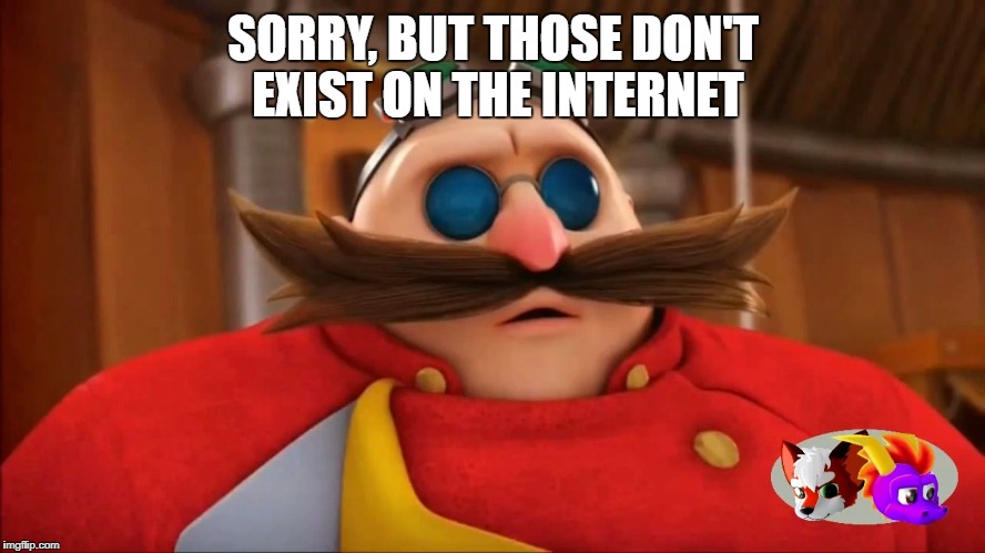 Eggman Surprised - Sonic Boom | SORRY, BUT THOSE DON'T EXIST ON THE INTERNET | image tagged in eggman surprised - sonic boom | made w/ Imgflip meme maker