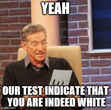 Maury Lie Detector Meme | YEAH OUR TEST INDICATE THAT YOU ARE INDEED WHITE | image tagged in memes,maury lie detector | made w/ Imgflip meme maker
