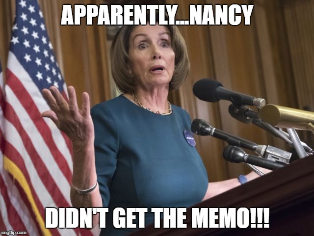 Nancy didn't get the Memo! | APPARENTLY...NANCY; DIDN'T GET THE MEMO!!! | image tagged in nancy didn't get the memo | made w/ Imgflip meme maker