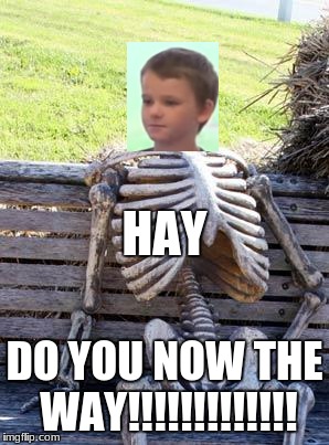 Waiting Skeleton Meme | HAY; DO YOU NOW THE WAY!!!!!!!!!!!!! | image tagged in memes,waiting skeleton | made w/ Imgflip meme maker