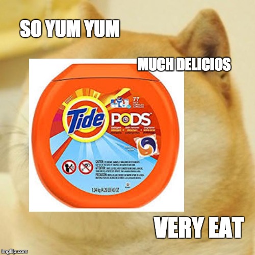 SO YUM YUM; MUCH DELICIOS; VERY EAT | image tagged in tide pods,doge | made w/ Imgflip meme maker