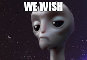 Grumpy Alien | WE WISH | image tagged in grumpy alien | made w/ Imgflip meme maker