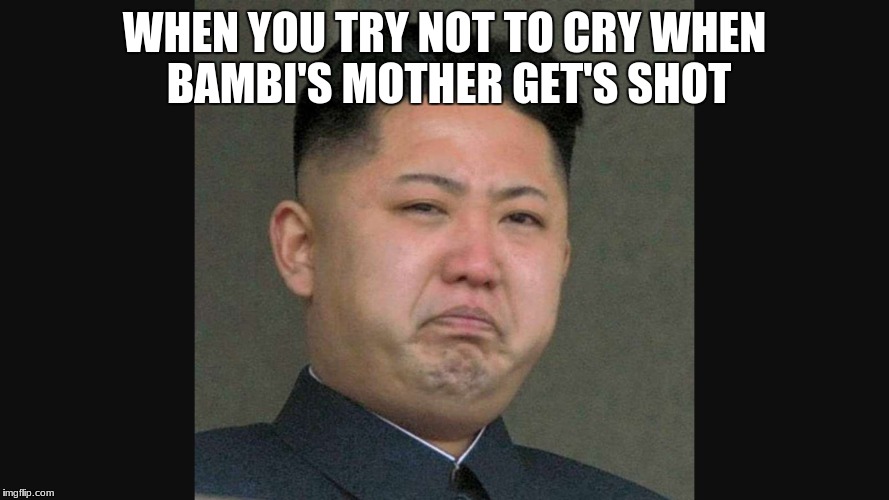 WHEN YOU TRY NOT TO CRY WHEN BAMBI'S MOTHER GET'S SHOT | image tagged in funny | made w/ Imgflip meme maker