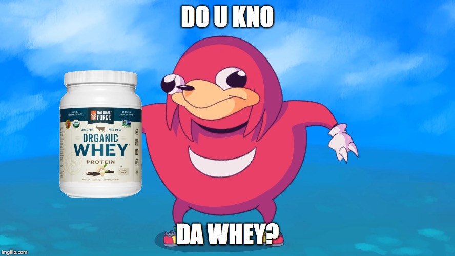 I personally hate whey. | DO U KNO; DA WHEY? | image tagged in ugandan knuckles,ugandan,knuckles,whey,play on words,pun | made w/ Imgflip meme maker