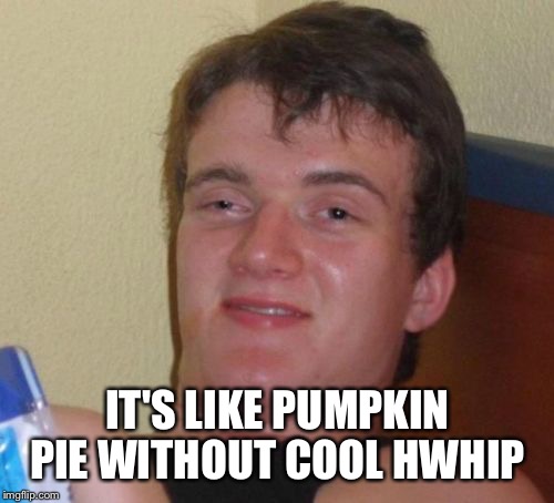 10 Guy Meme | IT'S LIKE PUMPKIN PIE WITHOUT COOL HWHIP | image tagged in memes,10 guy | made w/ Imgflip meme maker
