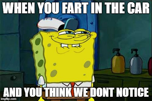 Don't You Squidward Meme | WHEN YOU FART IN THE CAR; AND YOU THINK WE DONT NOTICE | image tagged in memes,dont you squidward | made w/ Imgflip meme maker
