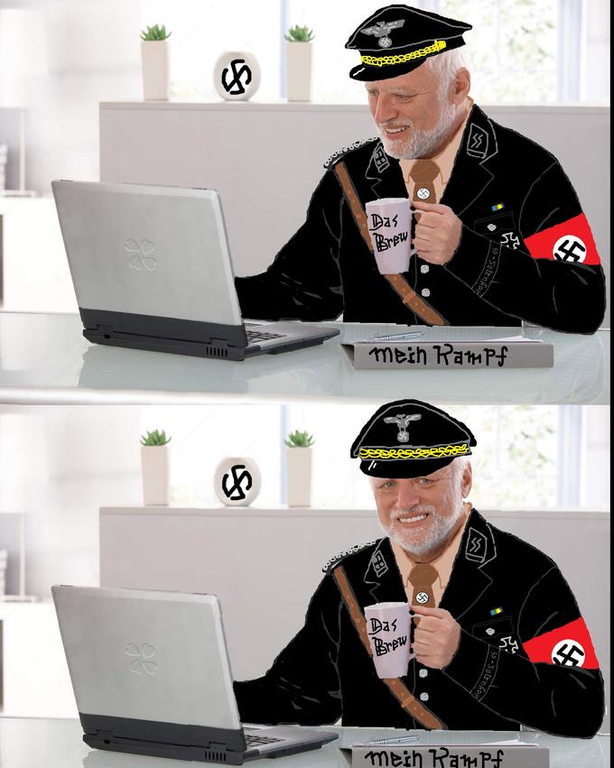 High Quality Hide the pain Harold Nazi coffee Blank Meme Template