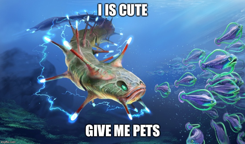 Ampeel MEME!! | I IS CUTE; GIVE ME PETS | image tagged in ampeel,subnautica | made w/ Imgflip meme maker