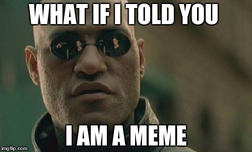 Matrix Morpheus Meme | WHAT IF I TOLD YOU; I AM A MEME | image tagged in memes,matrix morpheus | made w/ Imgflip meme maker