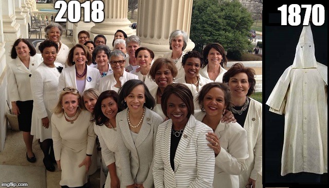 All they need now is mask | 1870; 2018 | image tagged in boycott,state of the union,democrats | made w/ Imgflip meme maker