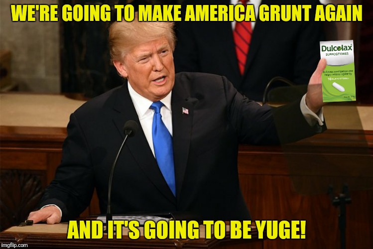 WE'RE GOING TO MAKE AMERICA GRUNT AGAIN AND IT'S GOING TO BE YUGE! | made w/ Imgflip meme maker