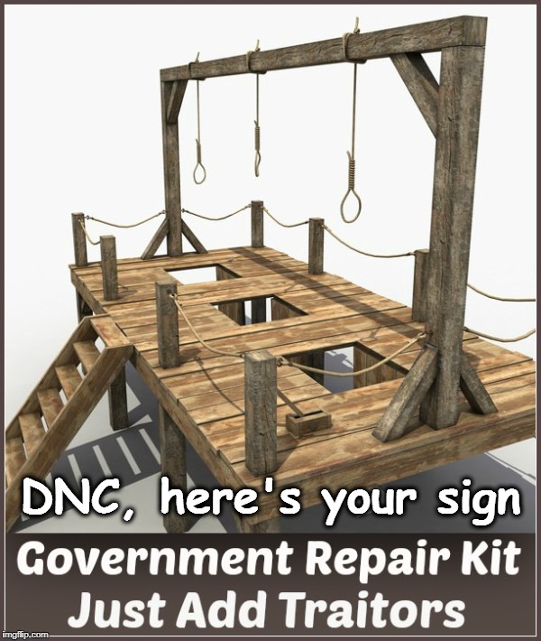 DNC, here's your sign. | DNC, here's your sign | image tagged in dnc,democrat national committee,comey,clinton,sedition,treason | made w/ Imgflip meme maker