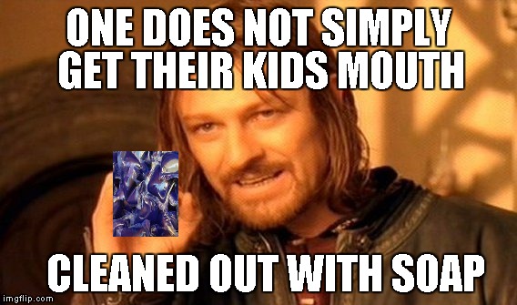 Tide pods | ONE DOES NOT SIMPLY; GET THEIR KIDS MOUTH; CLEANED OUT WITH SOAP | image tagged in memes,one does not simply,tide pods,get their kids mouth cleaned out with soap | made w/ Imgflip meme maker