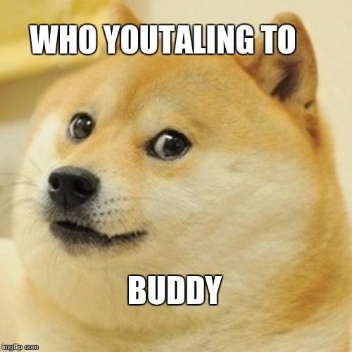 Doge Meme | WHO YOUTALING TO; BUDDY | image tagged in memes,doge | made w/ Imgflip meme maker