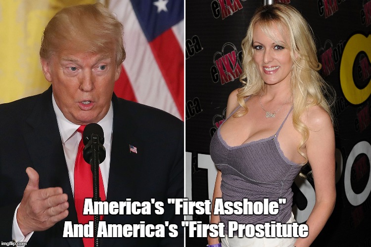 America's "First Asshole" And America's "First Prostitute" | America's "First Asshole" And America's "First Prostitute | image tagged in stormy daniels,whoremonger trump,deplorable donald,despicable donald,devious donald,deceitful donald | made w/ Imgflip meme maker