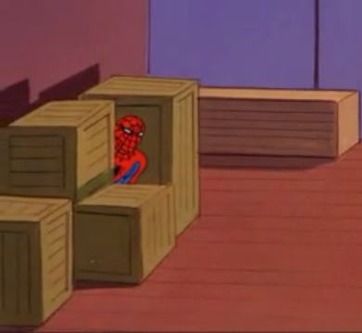 Spiderman Hiding Blank Meme Template