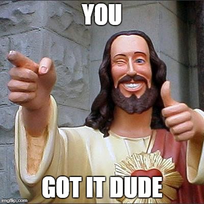 Buddy Christ | YOU; GOT IT DUDE | image tagged in memes,buddy christ | made w/ Imgflip meme maker