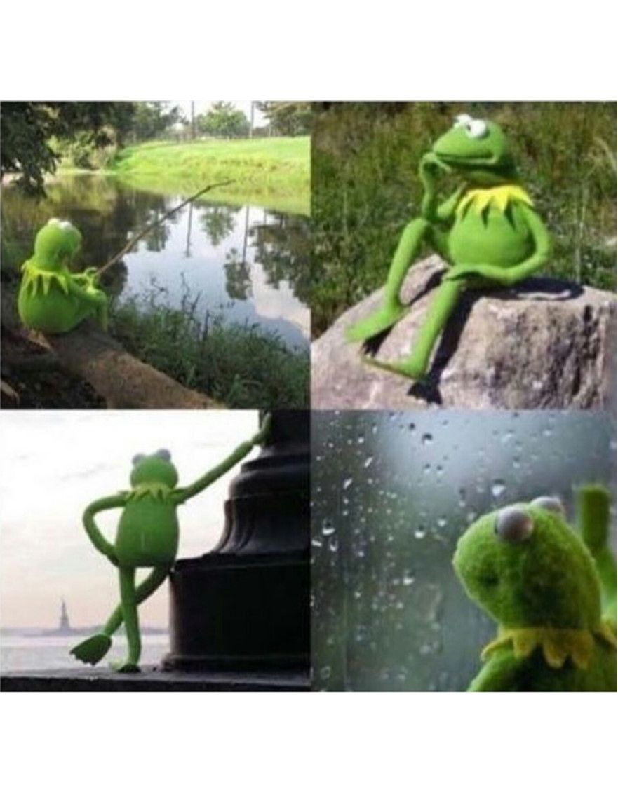 blank kermit waiting Blank Template Imgflip