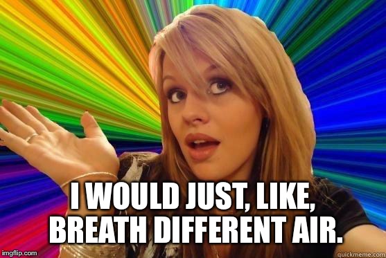I WOULD JUST, LIKE, BREATH DIFFERENT AIR. | made w/ Imgflip meme maker