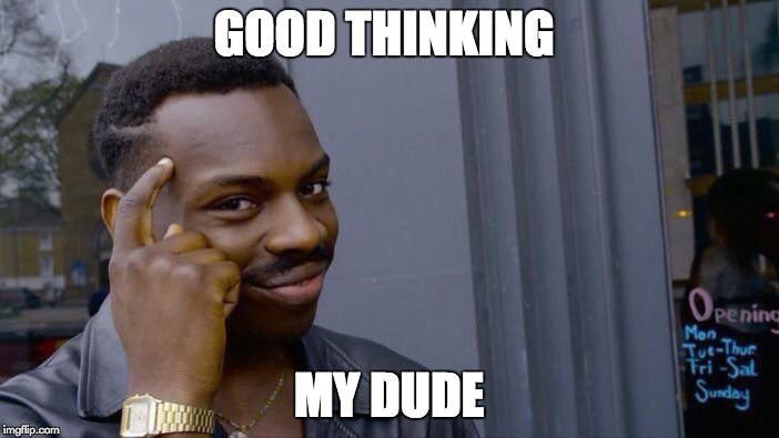 Roll Safe Think About It Meme | GOOD THINKING MY DUDE | image tagged in memes,roll safe think about it | made w/ Imgflip meme maker