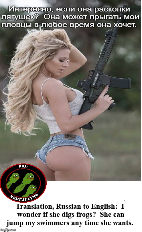 She can jump my swimmers anytime she wants | image tagged in pepe,kekistani swimming team,babe in boyland,liquor guns bacon and tits | made w/ Imgflip meme maker