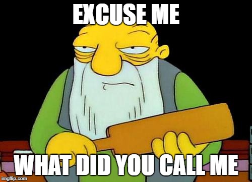 That's a paddlin' Meme | EXCUSE ME; WHAT DID YOU CALL ME | image tagged in memes,that's a paddlin' | made w/ Imgflip meme maker