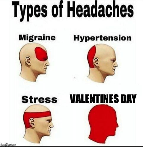 Types of Headaches meme | VALENTINES DAY | image tagged in types of headaches meme | made w/ Imgflip meme maker