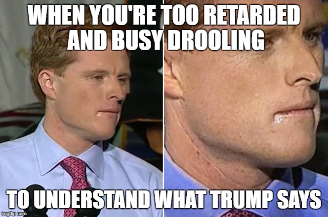 Take care of your mouth before you even think about blasting Trump for improving the country | WHEN YOU'RE TOO RETARDED AND BUSY DROOLING; TO UNDERSTAND WHAT TRUMP SAYS | image tagged in democrats,state of the union | made w/ Imgflip meme maker