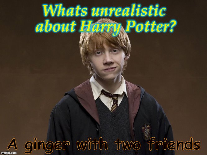 A ginger with two friends image tagged in ron weasley made w/ Imgflip meme ...