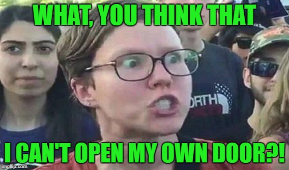 WHAT, YOU THINK THAT I CAN'T OPEN MY OWN DOOR?! | made w/ Imgflip meme maker