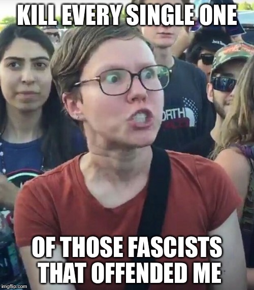 KILL EVERY SINGLE ONE OF THOSE FASCISTS THAT OFFENDED ME | made w/ Imgflip meme maker