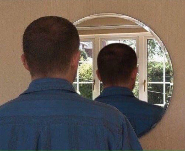 facing mirror backwards Blank Meme Template