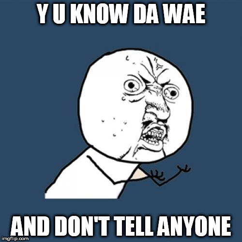 Y U No Meme | Y U KNOW DA WAE; AND DON'T TELL ANYONE | image tagged in memes,y u no | made w/ Imgflip meme maker