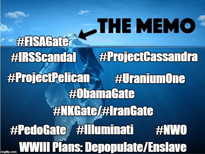 #FISAMemo is Tip of the Iceberg | #FISAGate; #ProjectCassandra; #IRSScandal; #ProjectPelican; #UraniumOne; #ObamaGate; #NKGate/#IranGate; #Illuminati; #PedoGate; #NWO; WWIII Plans: Depopulate/Enslave | image tagged in fisamemo,fisagate,obamagate,pedogate,nwo,uranium one | made w/ Imgflip meme maker