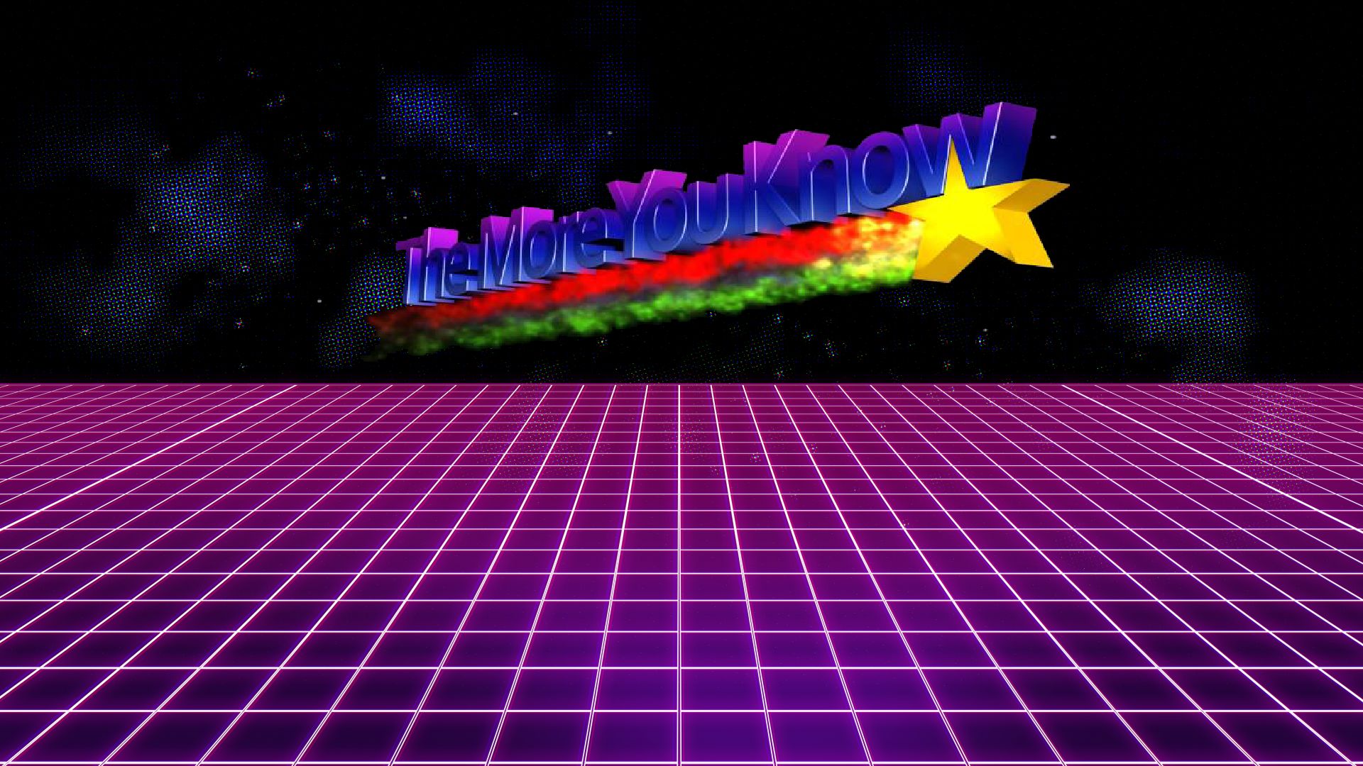 High Quality The More You Know. Synthwave. Retro Wave. Meme. Blank Meme Template