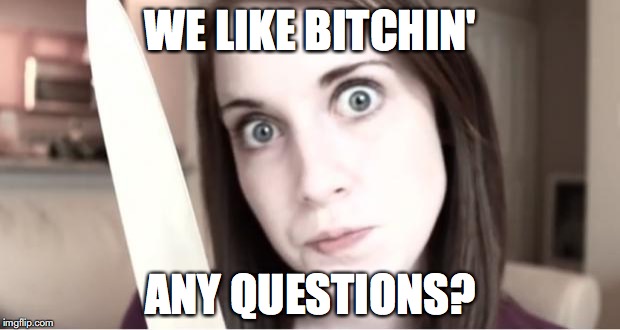 WE LIKE B**CHIN' ANY QUESTIONS? | made w/ Imgflip meme maker