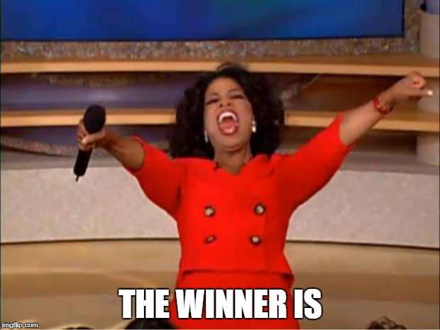 Oprah You Get A Meme | THE WINNER IS | image tagged in memes,oprah you get a | made w/ Imgflip meme maker