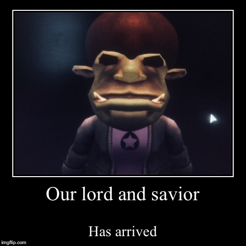Our lord and savior | image tagged in funny,shrek,dank memes,roblox,demotivationals | made w/ Imgflip demotivational maker