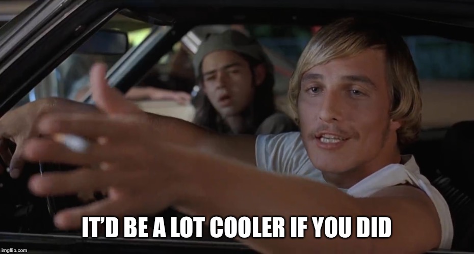 Cooler if you did | IT’D BE A LOT COOLER IF YOU DID | image tagged in the most interesting man in the world | made w/ Imgflip meme maker