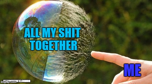  ALL MY SHIT TOGETHER; ME; SERIOUSLYWTF.COMON | image tagged in my life,seriously wtf | made w/ Imgflip meme maker
