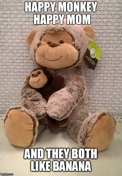 Happy Monkey  | HAPPY MONKEY HAPPY MOM | image tagged in happy monkey | made w/ Imgflip meme maker