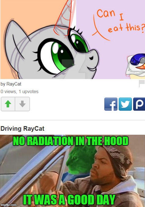 Derpy Hooves Derp Moment | CAN I EAT THIS? NO RADIATION IN THE HOOD; IT WAS A GOOD DAY | image tagged in memes,driving raycat,tide pods | made w/ Imgflip meme maker