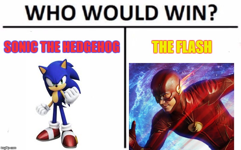 Who Would Win? Meme | SONIC THE HEDGEHOG; THE FLASH | image tagged in memes,who would win,sonic the hedgehog,the flash | made w/ Imgflip meme maker