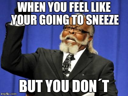 Too Damn High Meme | WHEN YOU FEEL LIKE YOUR GOING TO SNEEZE; BUT YOU DON´T | image tagged in memes,too damn high | made w/ Imgflip meme maker