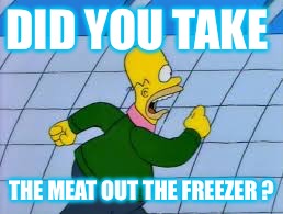 DID YOU TAKE; THE MEAT OUT THE FREEZER ? | image tagged in that moment when | made w/ Imgflip meme maker