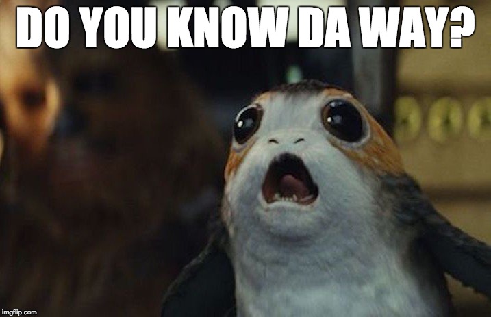Star Wars Porg | DO YOU KNOW DA WAY? | image tagged in star wars porg | made w/ Imgflip meme maker