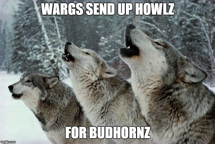WARGS SEND UP HOWLZ; FOR BUDHORNZ | made w/ Imgflip meme maker