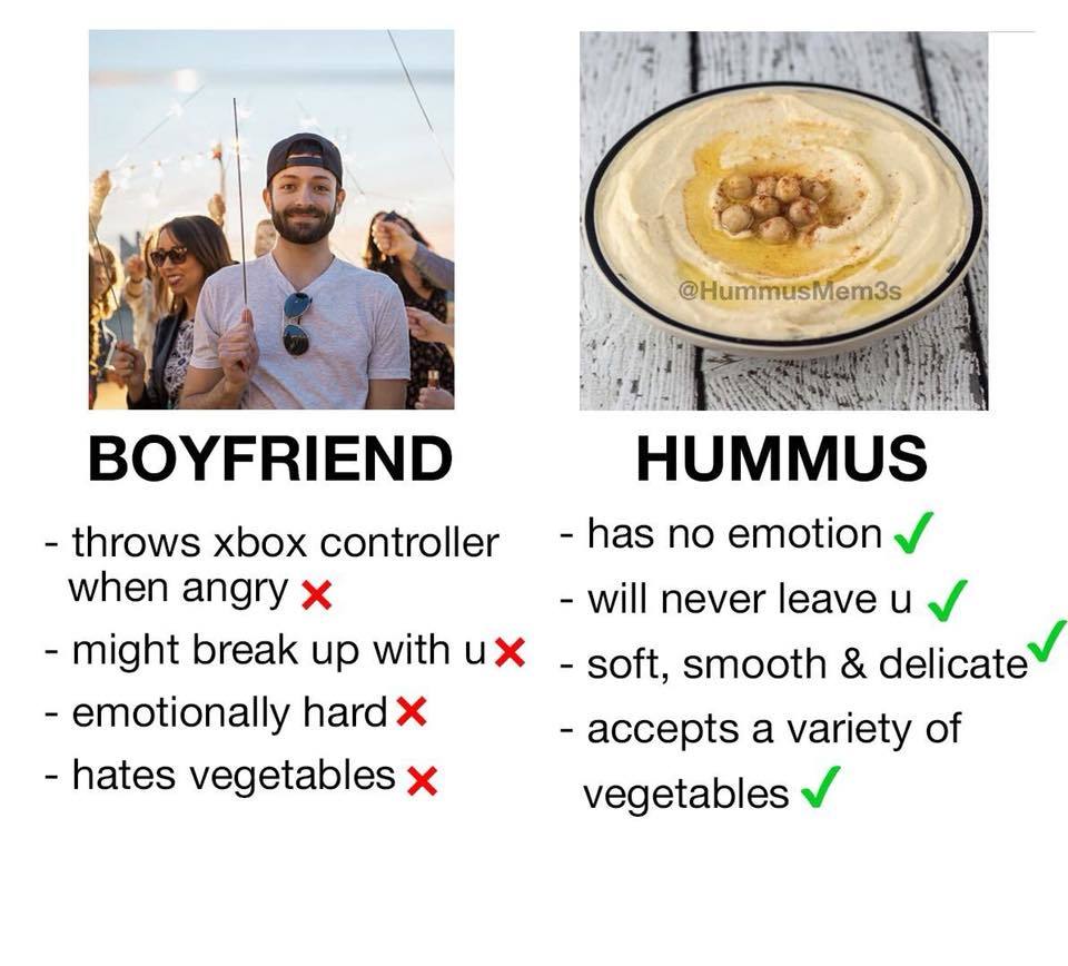 Boyfriend vs Hummus Blank Meme Template