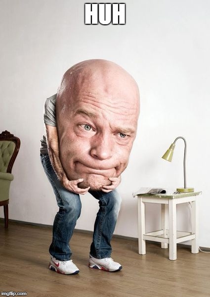 Bowling Ball Head Man | HUH | image tagged in bowling ball head man | made w/ Imgflip meme maker